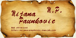 Mijana Paunković vizit kartica